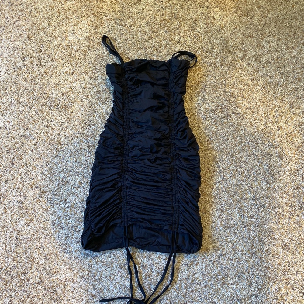 Tigermist Black Scrunch Mini Dress
